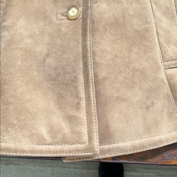 ABERCROMBIE & FITCH Lambskin Suede & Shearling Rancher Jacket Vintage Women's 14 - Picture 8 of 14